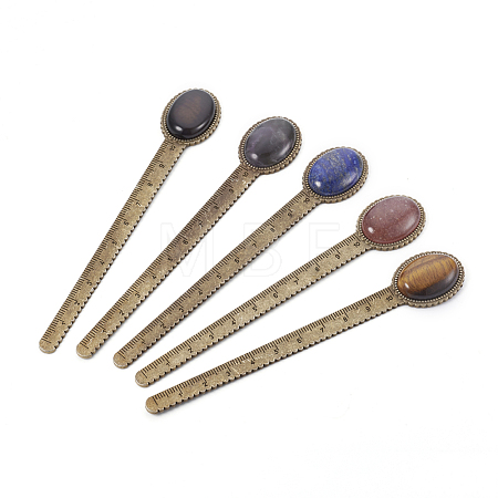 Tibetan Style Alloy Ruler/Bookmarks AJEW-JK00147-M-1
