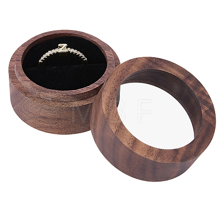 1-Slot Wood Ring Storage Boxes with Velvet Inside and Window CON-CL0001-28D-1