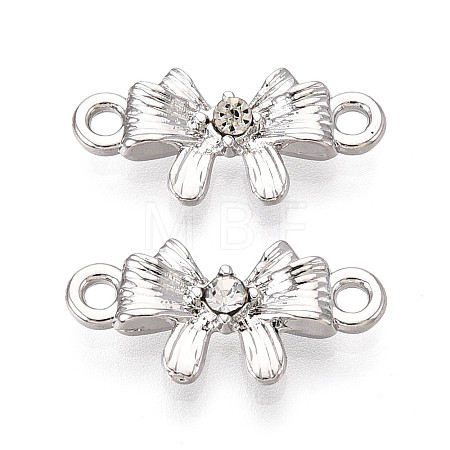 Alloy Crystal Rhinestone Bowknot Links Connector Charms PALLOY-T091-36P-1