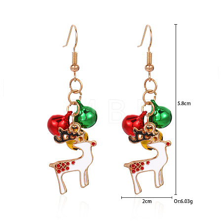 Christmas Alloy Rhinestone Dangle Earrings FS-WGC5D36-09-1