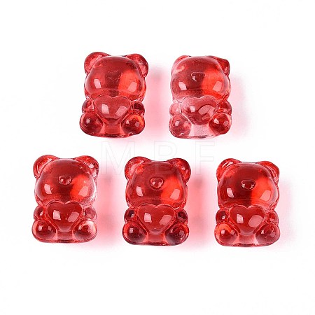 Baking Paint Transparent Glass Beads DGLA-N018-02F-1