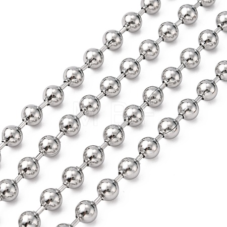 Non-Tarnish 3.28 Feet 304 Stainless Steel Ball Chains X-CHS-A002B-6.0mm-1
