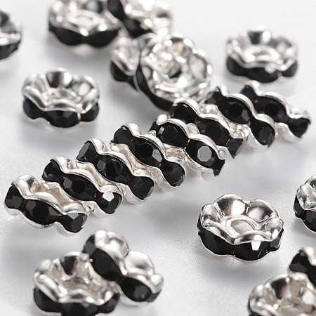 Brass Rhinestone Spacer Beads RSB04C15-1
