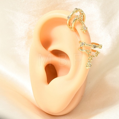 Brass Micro Pave Cubic Zirconia Cuff Earrings for Women CU-CBAE7DF-28G-1