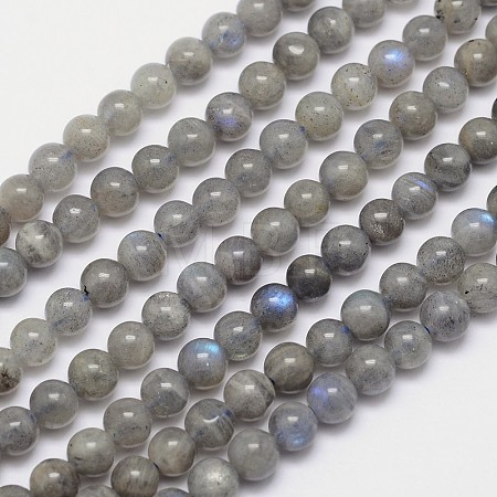 Natural Labradorite Round Bead Strands G-I156-01-6mm-1