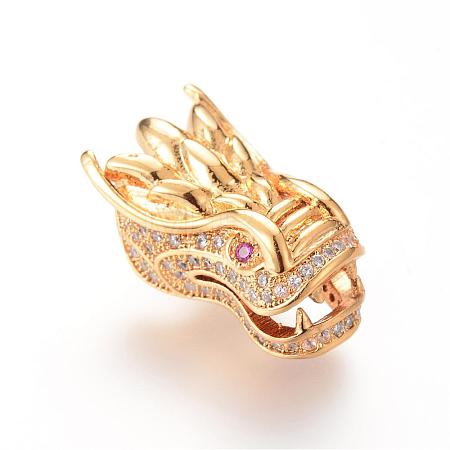 Brass Micro Pave Cubic Zirconia Beads ZIRC-S053-YS017-1-1