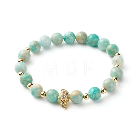 Natural Amazonite Stretch Bracelets BJEW-PH02048-1