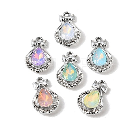 UV Plating Alloy Glass Pendants FIND-K032-27P-1