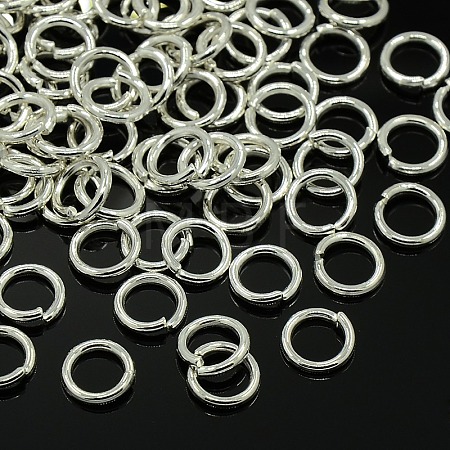 Silver Color Plated Alloy Open Jump Rings X-PALLOY-I035-8mm-S-1
