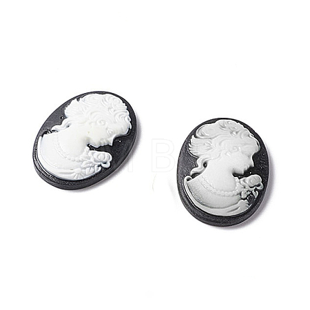 Cameos Opaque Resin Cabochons X-RESI-C016-01B-01-1