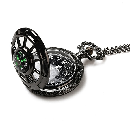 Alloy Glass Pendant Pocket Necklace WACH-S002-03B-1