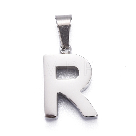 Non-Tarnish 304 Stainless Steel Letter Pendants STAS-H127-R-P-1