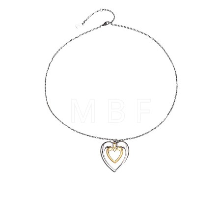Duo Tone 04 Stainless Steel Pendant Necklaces for Women WGB6C44-01-1