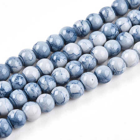 Baking Paint Glass Beads Strands DGLA-N003-4mm-C07-1