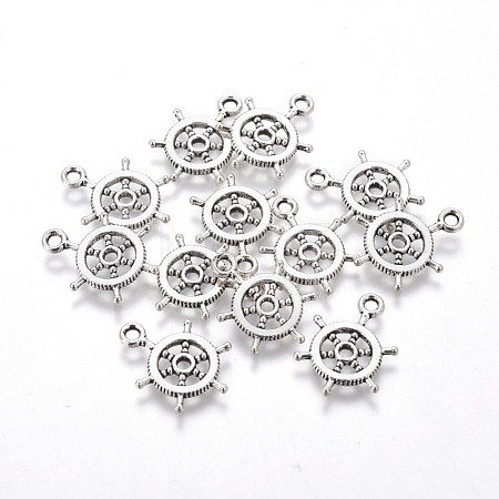 Tibetan Style Alloy Helm Pendants X-TIBEP-16625-AS-RS-1