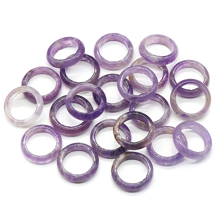 Natural Amethyst Plain Band Rings PW-WG25917-04-1