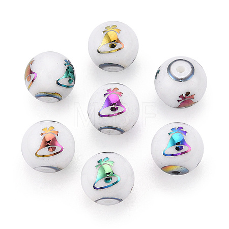 Christmas Opaque Glass Beads X-EGLA-R113-06D-1