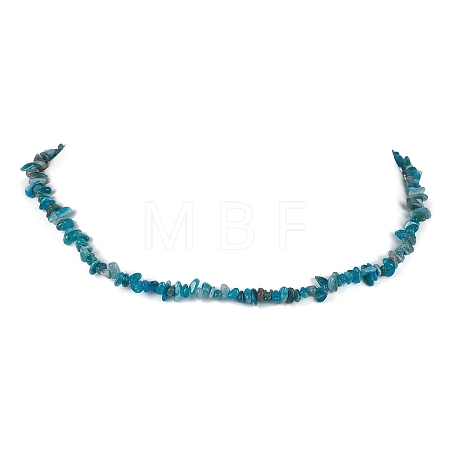Natural Apatite Chip Beaded Necklace NJEW-JN04615-15-1