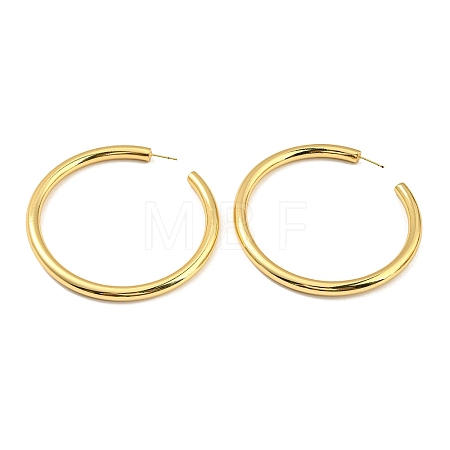 Rack Plating Brass Ring Stud Earrings EJEW-K263-02G-1