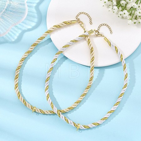 2Pcs 2 Colors Twisted Polyester Cord Necklace Making NJEW-JN06544-1