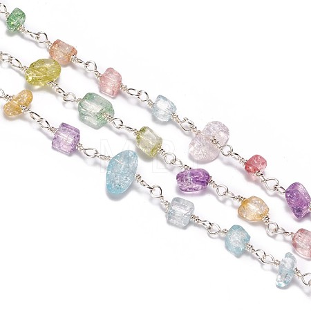 3.28 Feet Handmade Glass Beaded Chains X-CHC-F007-10-1