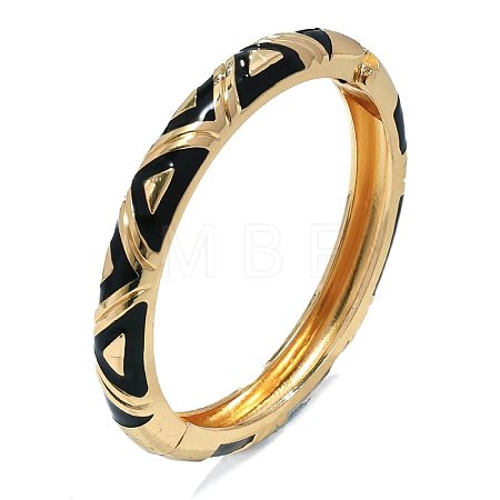 Triangle Pattern Zinc Alloy Enamel Hinged Bangles for Women FS-WGCD457-01-1