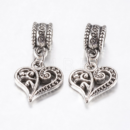 Tibetan Style Alloy European Dangle Charms MPDL-J041-14AS-1