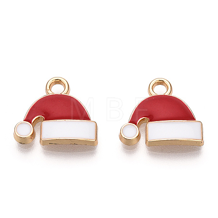 Golden Plated Alloy Enamel Charms X-ENAM-T009-96-RS-1
