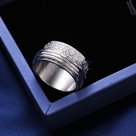 Rotatable 304 Stainless Steel  Finger Rings PW-WG1D298-02-1