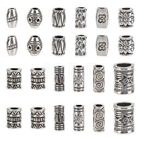 120Pcs 10 Styles Tibetan Style Alloy Beads Sets TIBEB-HY0001-10AS-1