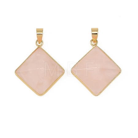 Natural Rose Quartz Pendants G-H359-03G-02-1