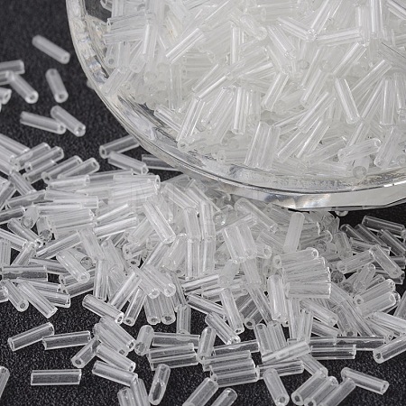 Transparent Glass Bugle Beads SEED-K001-D05-1-1