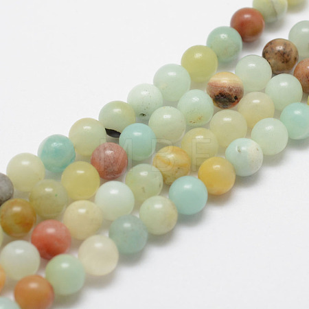 Natural Flower Amazonite Beads Strands X-G-F415-6mm-1