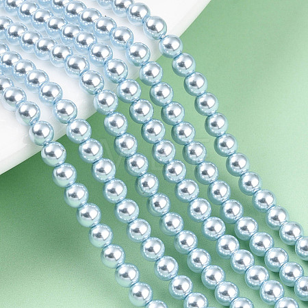 Baking Paint Pearlized Glass Pearl Bead Strands HY-N002-3mm-A05-1