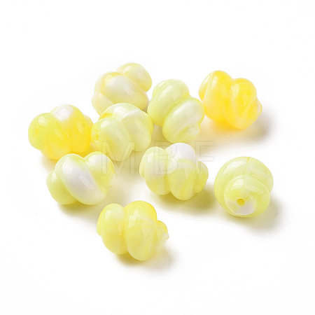 Two Tone Opaque Acrylic Beads OACR-P013-31B-1