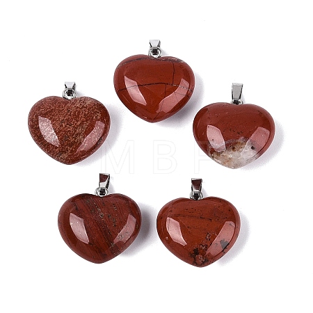 Natural Red Jasper Pendants G-N362-05P-12-1