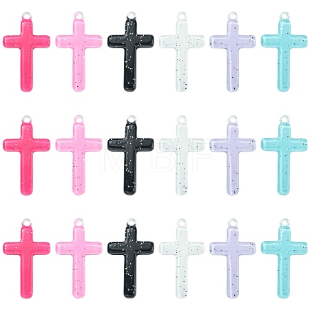 30Pcs 6 Colors Religion Opaque Resin Pendants RESI-CJ0003-46-1