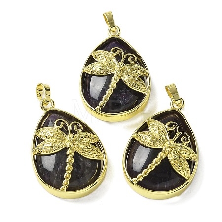 Natural Amethyst Pendants G-G900-01G-06-1