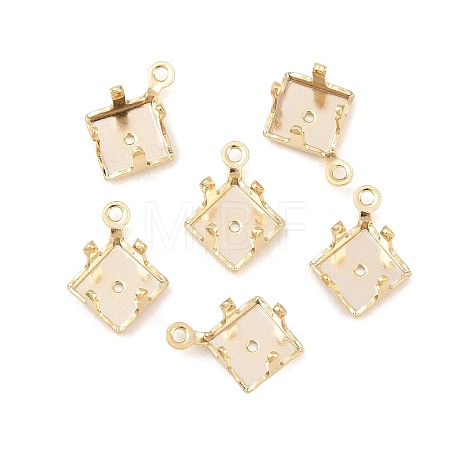 Rhombus Brass Sew on Prong Settings KK-C163-15A-G-1