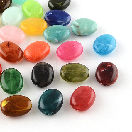 Oval Imitation Gemstone Acrylic Beads OACR-R047-M-1