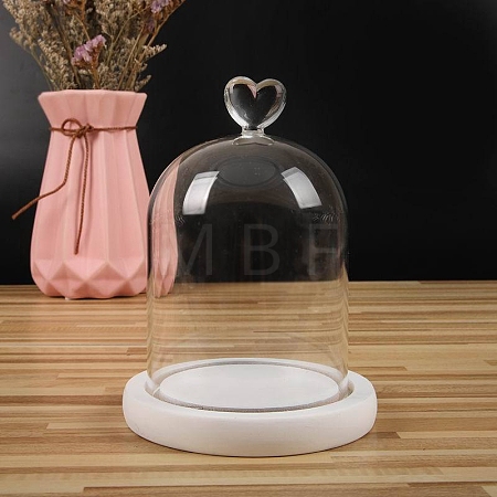 Heart Shaped Top Clear Glass Dome Cover BOTT-PW0003-001B-B01-1