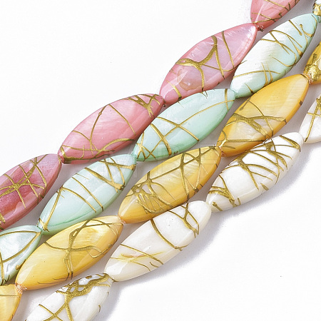 Drawbench Freshwater Shell Beads Strands SHEL-T014-008B-07-1