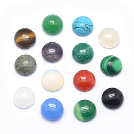 Natural & Synthetic Mixed Gemstone Cabochons G-P393-R-12mm-1