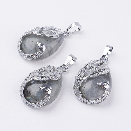 Natural Labradorite Pendants X-G-E442-04S-1