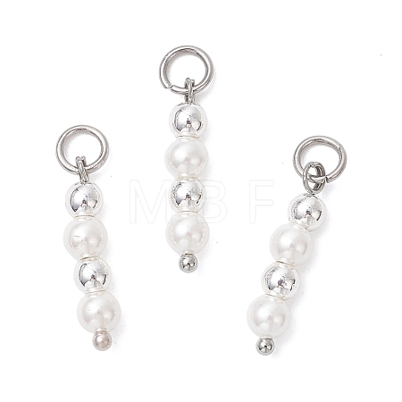 Shell Pearl with Synthetic Non-magnetic Hematite Pendants PALLOY-JF04716-1
