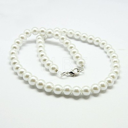 Fashion Glass Pearl Beaded Necklaces NJEW-D061-8mm-3-1