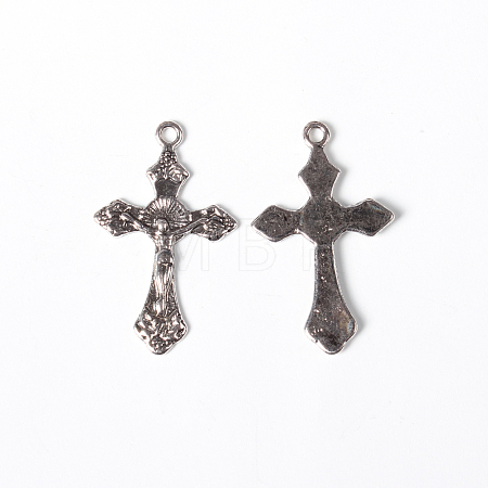 Vintage Style Antique Silver Tone Crucifix Cross Pendants X-LF11118Y-NF-1