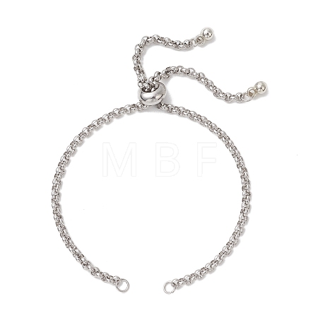 304 Stainless Steel Rolo Chain Slider Bracelet Making AJEW-JB01503-01-1