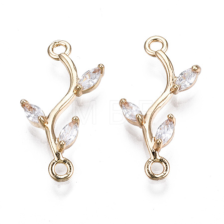 Brass Micro Pave Cubic Zirconia Links Connectors X-KK-S359-156A-RS-1