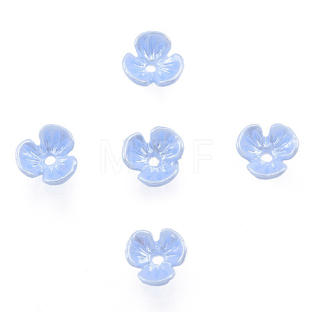 Resin Imitation Pearl Bead Caps RESI-N036-01A-01-1